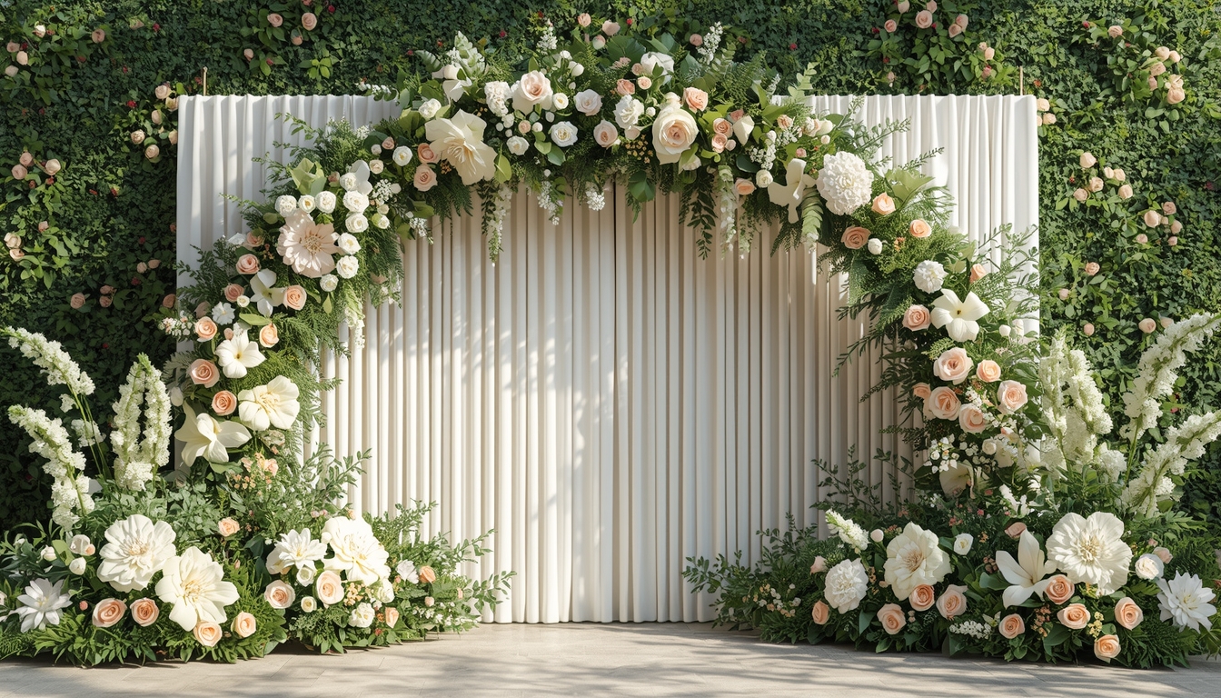 Whrixxenaghex wedding event backdrop with floral arch